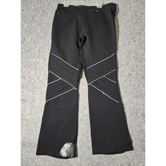 Subell Other - Subell Ski Pants Mens Size 38 Black Wool Blend Moto Knee Padded Flare